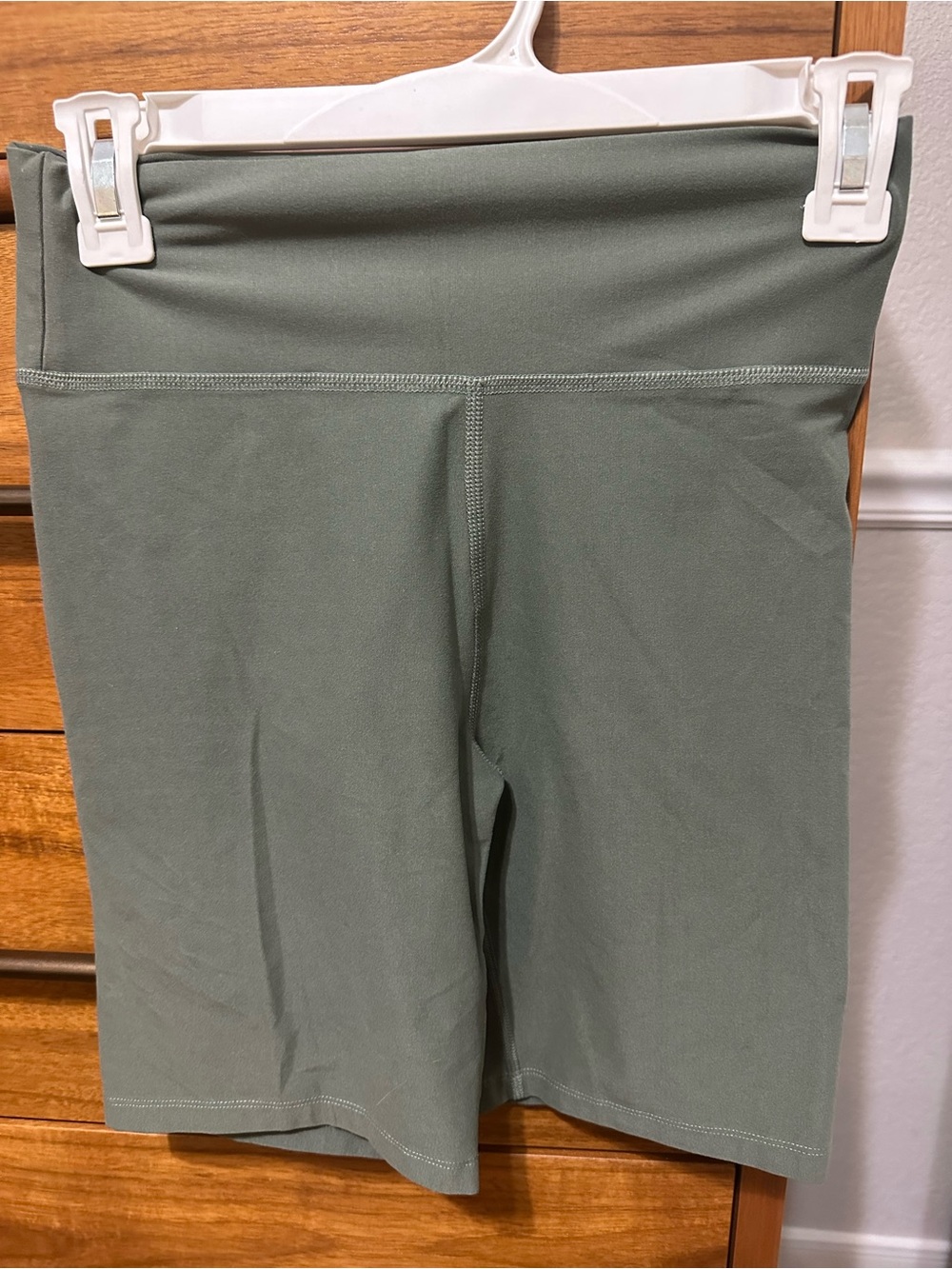 Abercrombie & Fitch Olive Green High-Rise Bike Shorts